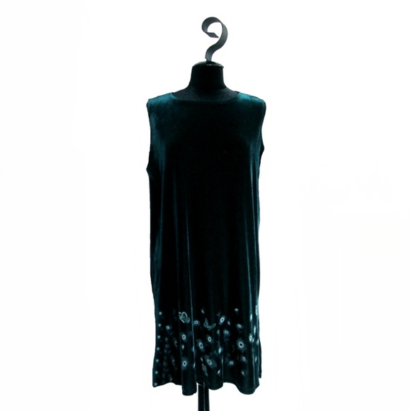 Impressions Dresses & Skirts - Impressions Dark Green Stretch Velvet Dress XL NWO